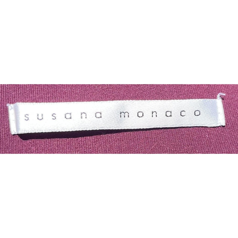 Susana Monaco Burgundy Maxi Dress M Criss Cross Back Empire Waist Stretch USA - Picture 7 of 7